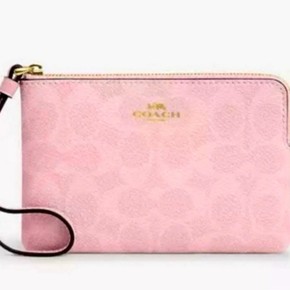 Coach Signature Powder Pink Wristlet